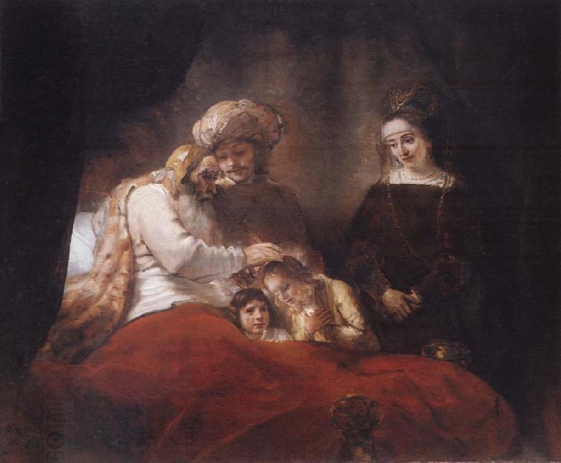 REMBRANDT Harmenszoon van Rijn Jacob Blessing the Sons of Joseph oil painting picture